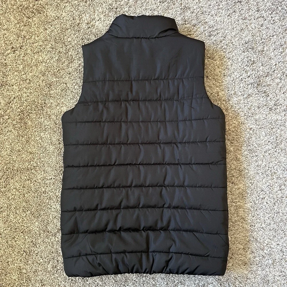 Puma Puffer Vest Girls Size Medium 10/12 Black/Pink/White - Picture 3 of 8